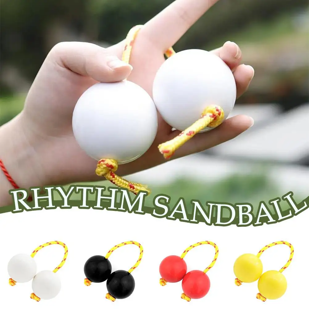 2 Paia Rhythm Sandball Aslatuas Kashka Strumento Strumento Egg Fingertip Shaker Drum Balls Palle Musica Ritmica Sand A3G4