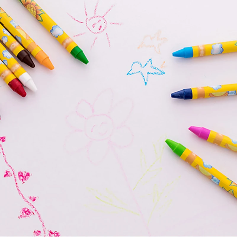 Crayons 8/12 Colors Drawing Non-Toxic Oil Pastels Kids Student Art Supplies triangular crayons set oil pastels