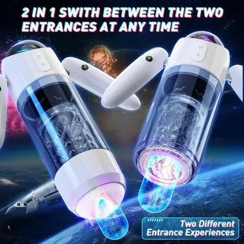Automatic Male Masturbator with 4 Thrusting 7 Rotation Modes Pocket Pussy Stroker with 7 Color Ambient Lighting Sex Toys For Men