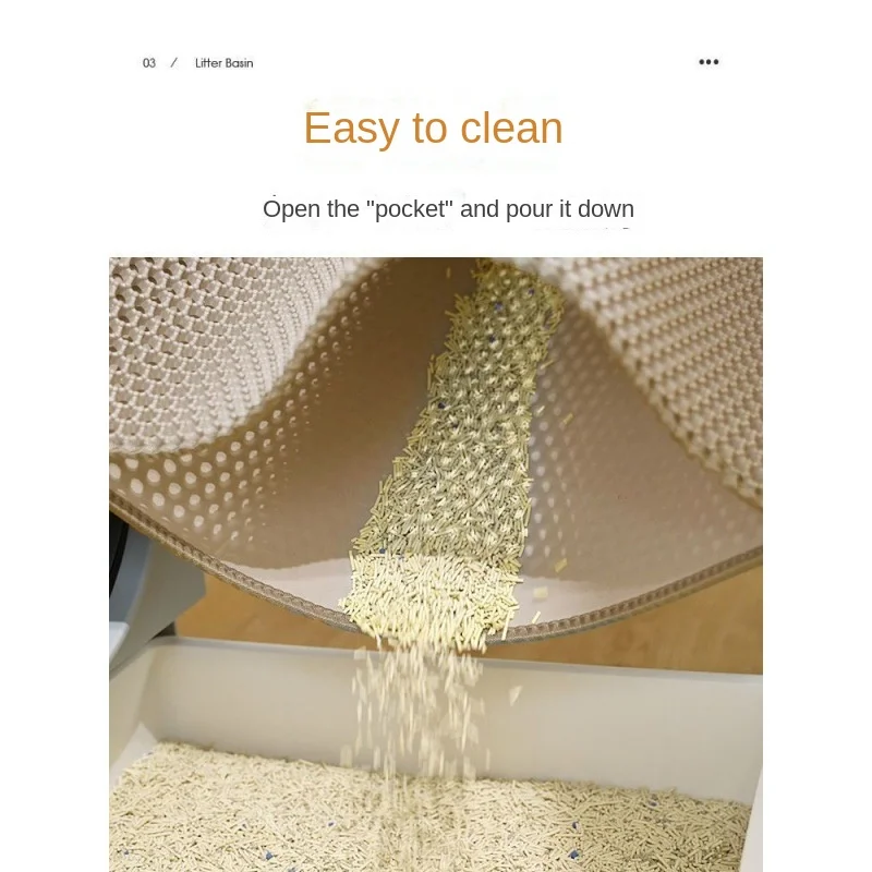 Cat litter pad TOUA Choice Double Layer EVA Cat Litter Pad Bed Cats Large 75cm Waterproof Sand Basin Filter Kitten Dog Pet Products Accessories