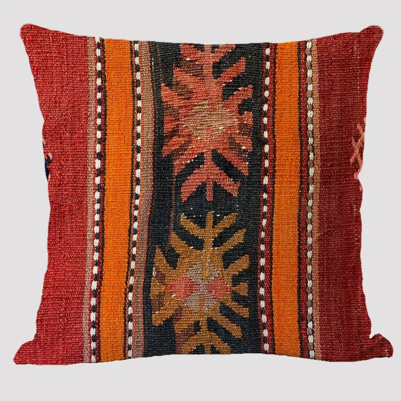 Bohemian Patterns Linen Cushions Case Multicolors Abstract Ethnic Geometry Print Decorative Pillows Case Living Room Sofa Pillow 