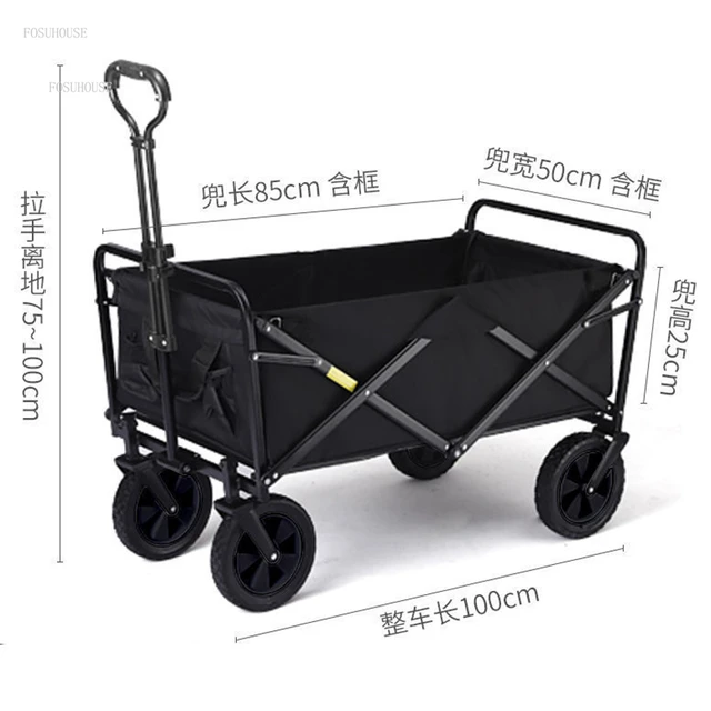 Kültéri Kerti Kocsik Kemping Kocsi Összecsukható Élelmiszerbolt Horgászkocsi Négykerekű Multifunkcionális Szupermarketek Bevásárlókocsik - Image 5