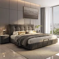 Chambre à coucher lits fantaisie minimaliste cadre moderne lits de luxe tables de nuit uniques Muebles Para El Hogar meubles de maison accessoires 1