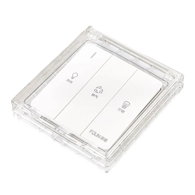 86 Type Self-Adhesive Thicken Wall Socket Waterproof Box Electric Plug Cover Bathroom Wall Switch Protection Cover Socket Splash