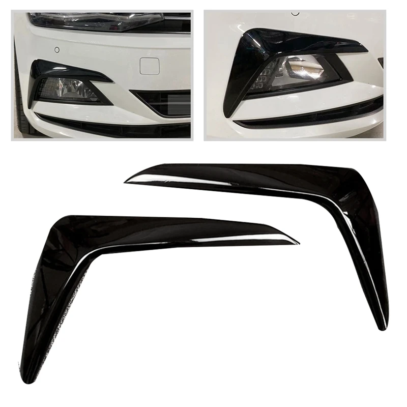 For Polo 2019 2020 2021 Front Bumper Fog Light Eyebrows Spoiler Decorative Trim car decals