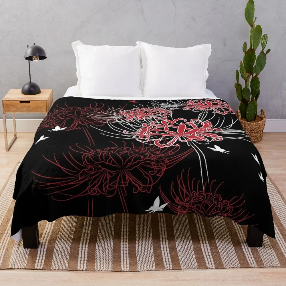 

Spider Lily Butterfly Design Throw Blanket Winter beds Polar Blankets