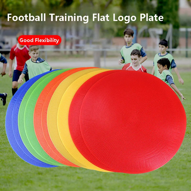 6Pcs Flat Round Cone Football Training Auxiliary Marker Disc Diameter 15/23/30cm Soccer Training Auxiliary Mat Sport Teach Tool