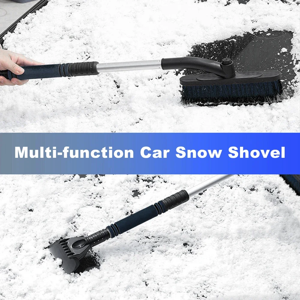 Winter Machine Extendable Car Cleaning Ice Scraper Snow Shovel Windshield Brush Foam Handle Detachable With Ergonomic