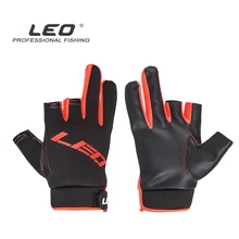 

Fishing Gloves 1 Pair Outdoor Fishing Cycling Anti-Slip 3 Cut Finger Sports Fish Equipment Angling Sbr Gloves Black and Red LEO