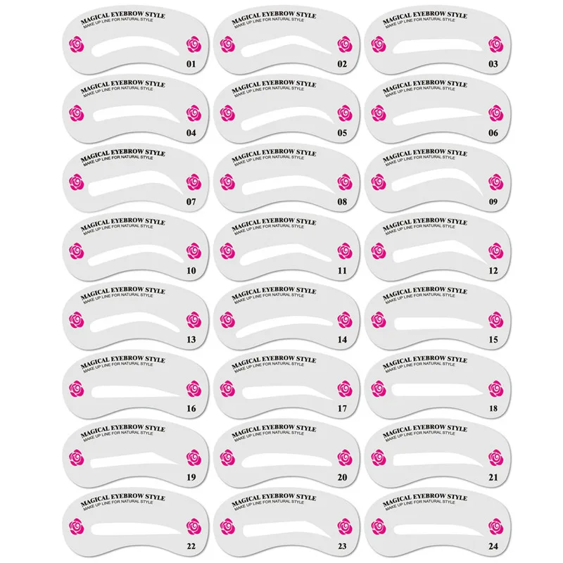 Reusable Eyebrow Shaper DIY Eyebrow Stamp Sticker Card Eye Makeup Stencils Ruler Brow Definer Shaping Tool 4 Sheet/set eyebrow stencil tool