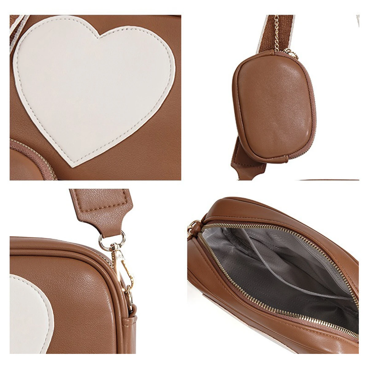 2025 PU Mother and Child Bag Set Women, Mini Geometric Crossbody Sling Bag with Adjustable Strap for Baby Essentials & Phone