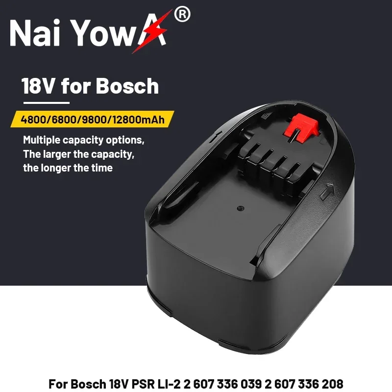 

100% for Bosch 18V 12.8Ah Li-ion Battery PBA PSB PSR PST Bosch Home & Garden Tools (only for Type C) AL1830CV AL1810CV AL1815CV