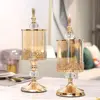 European Luxury Crystal Glass Storage Jar with Lid Rose Candy Jar Gold-plated Storage Decorative Ornaments Art Home Decoration 4