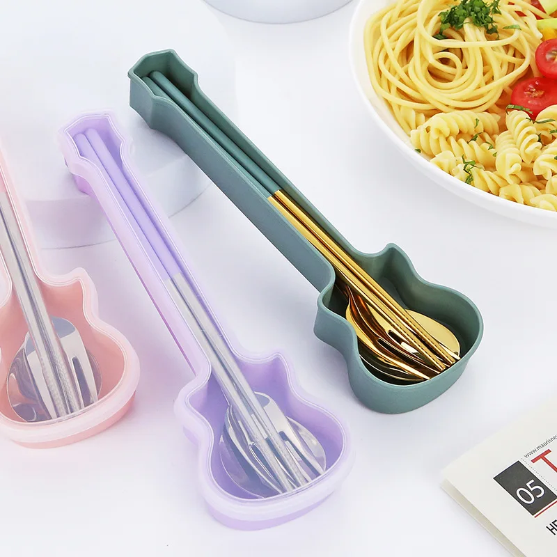 طقم أدوات مائدة ستانلس ستيل محمول