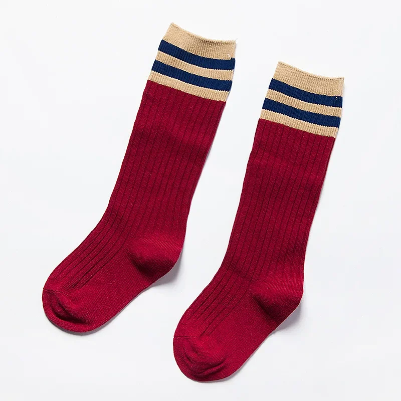 Kids Boys Toddlers Girls Socks Knee High Long Soft Cotton Baby Socks Stripped Children School Clothes 4-9 Years