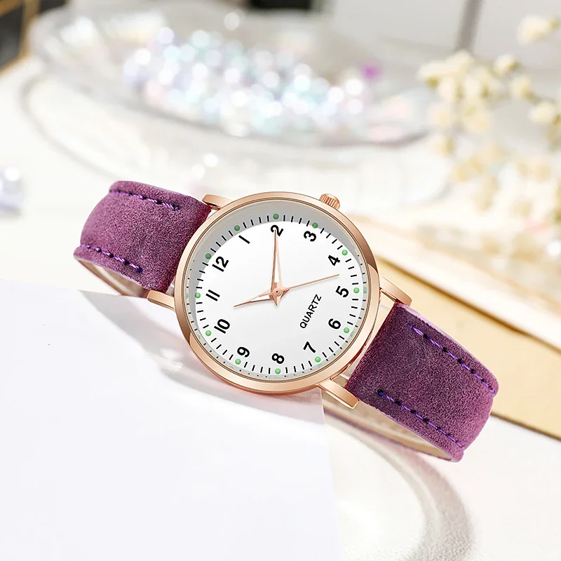 Women Luxury Luminous Watch Simple Vintage Watch Leather Belt Quartz Wristwatches Simplicity Casual Sports Wristwatches Clock