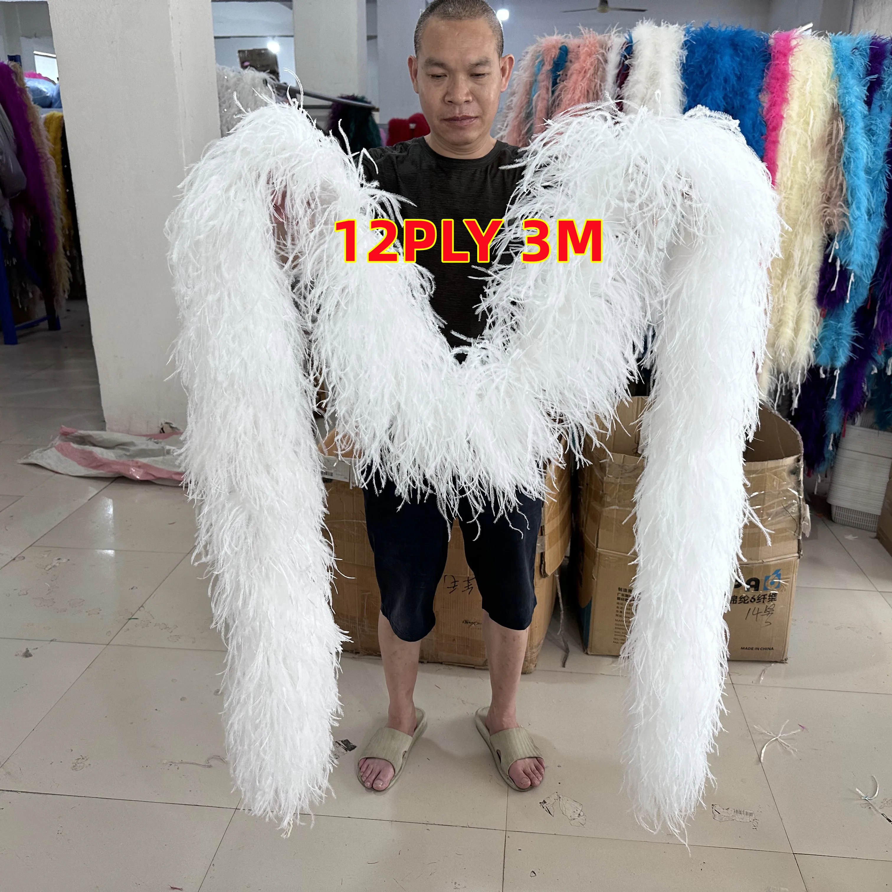 3Meter Fluffy Ostrich Feather Boa Shawl Natural Ostrich Plume Decoration  Ribbon Scarf for Clothes Dresses Accessories Customized - AliExpress