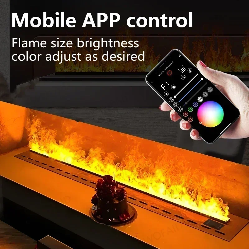 Smart Home 3D Atomized Electric Colorful Flame Fireplace TV Stand With Intelligent APP Control Indoor Room Decoration Fireplace electric fireplace