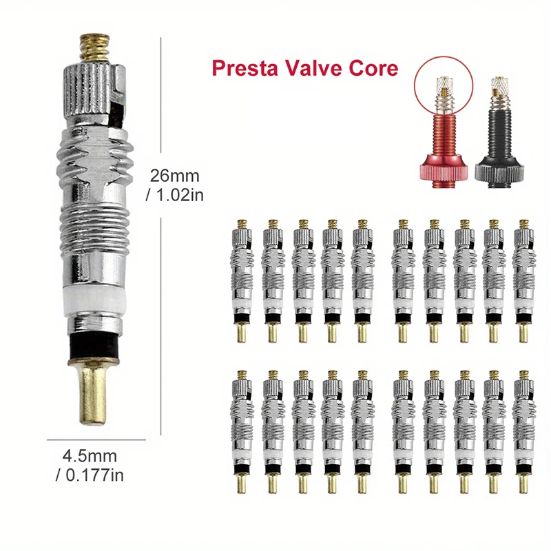 Bicycle Removable Presta Valve Core Bike Replacement Brass Tubeless Core Road MTB Bike 2~40pcs