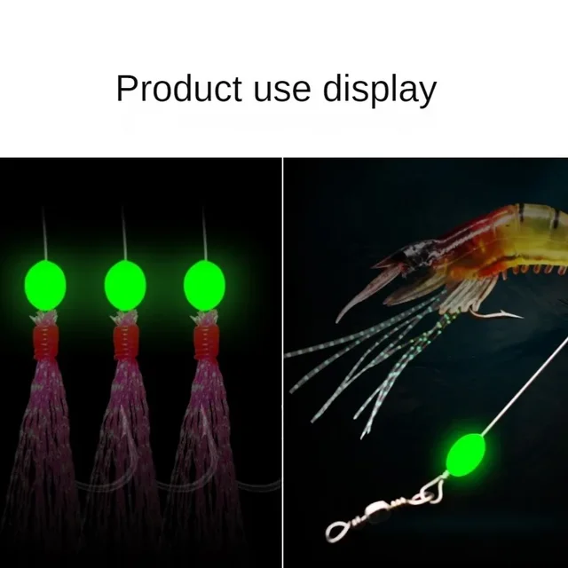 100pcs/lot Oval Night Luminous Fishing Beads Glowing Sea Fishing Lure Bait Floating Beads Fishing Tackles Tool for Rig 4/5/6/8mm 3