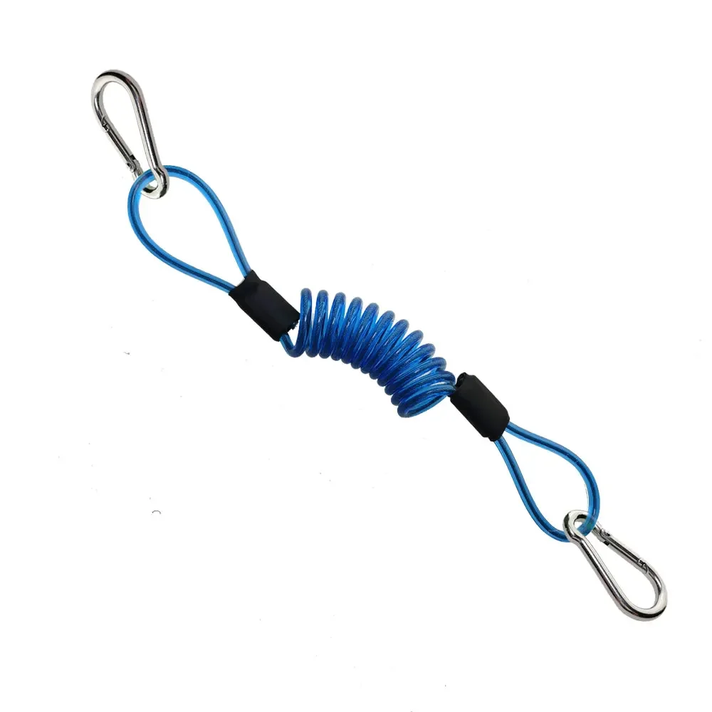 Durable Stainless Steel Coiled Tool Lanyard with Marine-Grade Carabiner