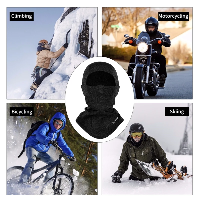 WEST BIKING Cycling Winter Windproof Full Face Cover Mask Scarf Black Outdoor Sport Comfortable Bicycle Hiking Hat Men Women