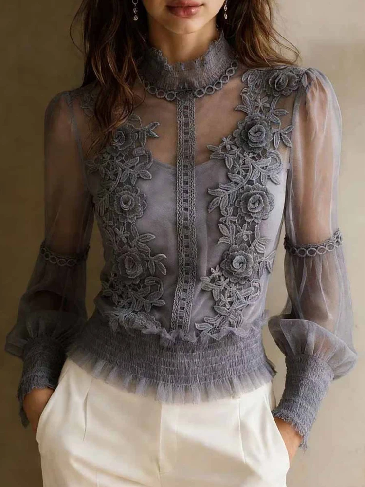 Detailed Lace and Collar View