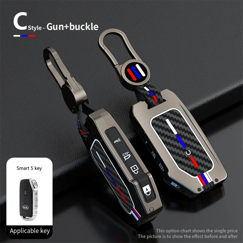 Auto Smart Key Case Cover Chain Per Kia K5 Sorento Mq4 Sportage Seltos Ceed Niro Ev Telluride Cerato Soul 3 Process Accessori