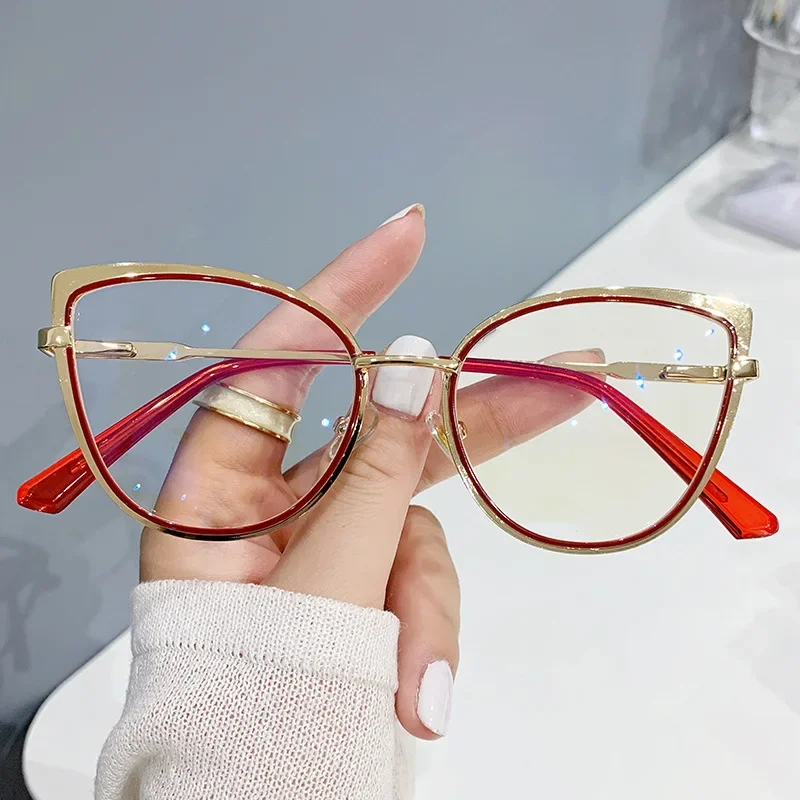 2024 Anti-blue Light Women Cat Eye Eyeglasses Frame Brand Designer