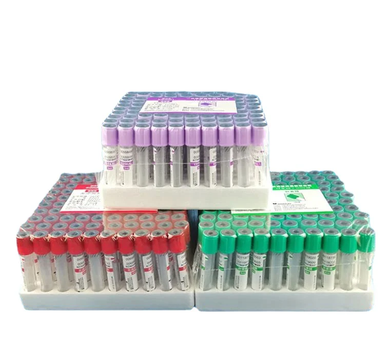 100 Pz/Lotto 3Ml 5Ml 10Ml Monouso Pet Vuoto Edta Eparin Anticoopaante Vuoto Tubo Di Raccolta Del Sangue Vacutainer