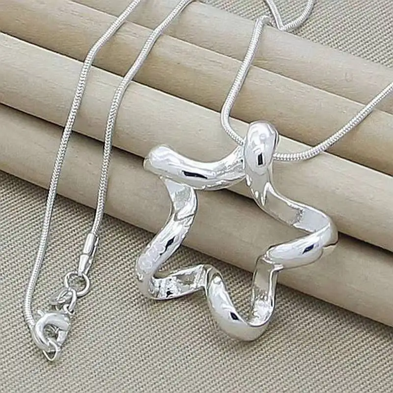 

Factory Direct Fashion 925 Stamp Silver Color Necklace for Women Jewelry Classic Creative Stars Pendant Gifts Wedding