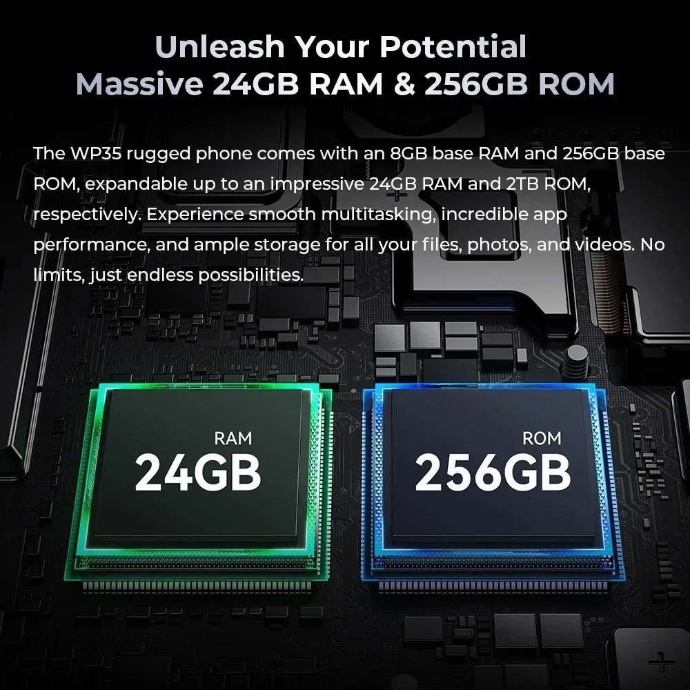 Global Version Oukitel WP35 5G Rugged Smartphone Android 14 6.6 Inch 2.4K 24GB+256GB Mobile Phones  11000mAh 64MP Cell Phone NFC