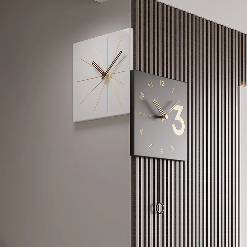 Description Picture 2 of itemLuxury Wall Clocks Elegant Nordic Interior Wall Adhesive Watch Unique Luminous Clocks Noiseless Living Room Clock Decoration