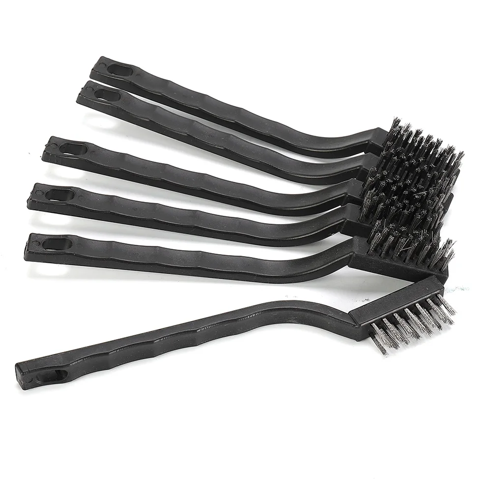 Description Picture 3 of item6pc set Small Wire Brushes Cleaning Brushes For Mechanical Part Derusting Remove Paint Accessories 17cmx1cm Stainless Steel Wire