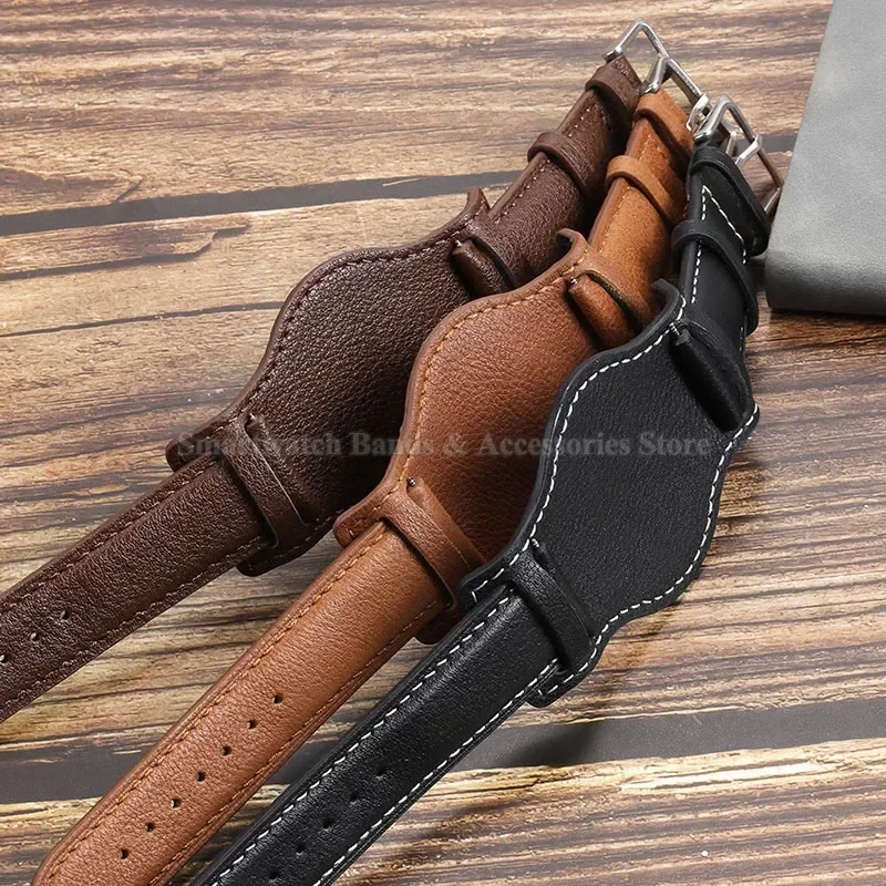 Vintage Leather Watch Strap - Premium Cowhide Replacement Wrist Band, Various Sizes Available