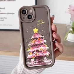 Pink Christmas Tree Soft TPU Shockproof Phone Case Cover - Xiaomi Poco F5 (J88 - Coffee)