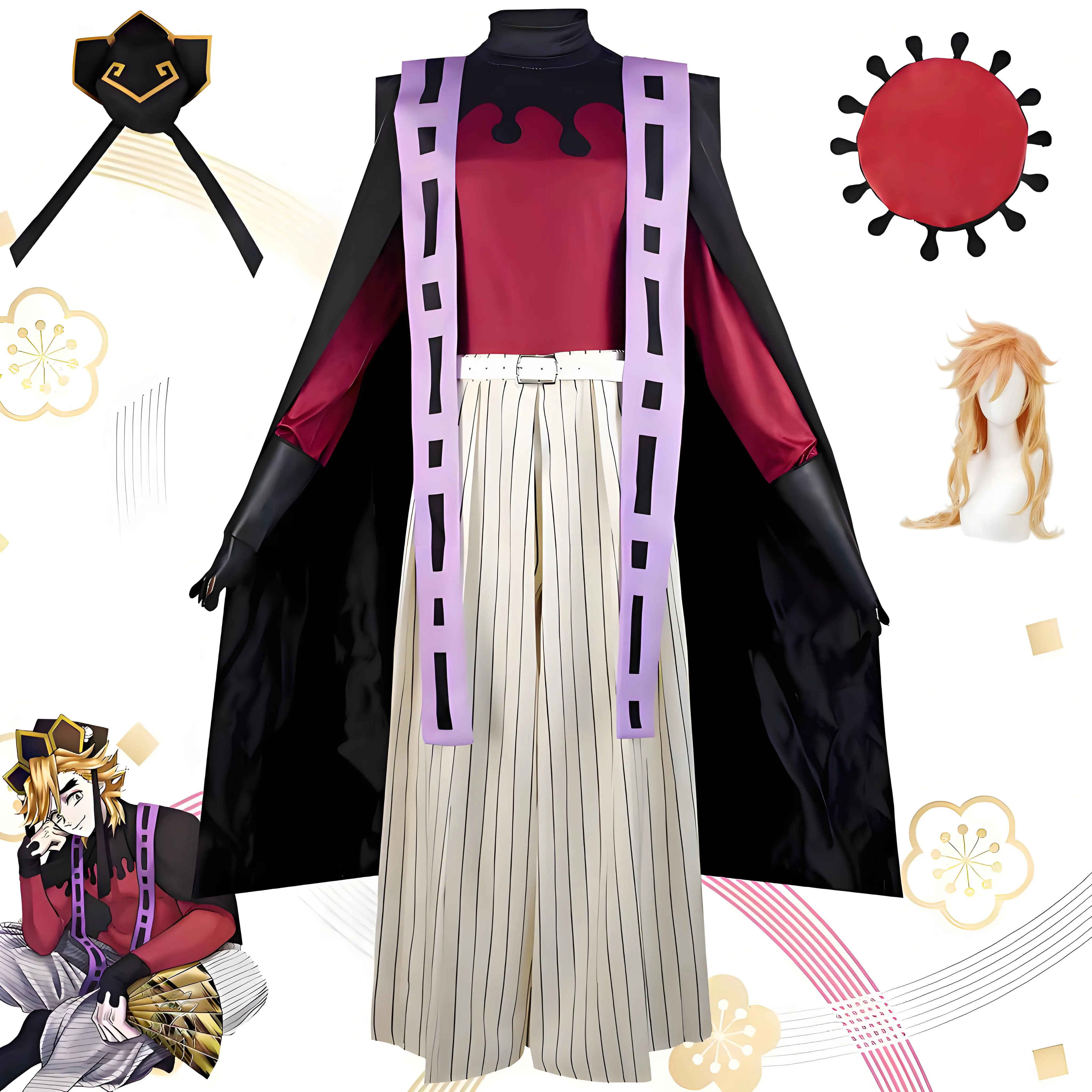 Douma - Disfraz para cosplay, mujeres y hombres, para Halloween, Navidad, carnaval, fiesta, uniforme (masculino XXL Douma - Disfraz para cosplay, mujeres y hombres, para Halloween, Navidad, carnaval, fiesta, uniforme (masculino XXL