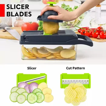 Portable Vegetable Cutter Shredder Multifunctional Slicer Potato Chopper Carrot Grater Reusable Fruit Veggie Cutting Tool 2