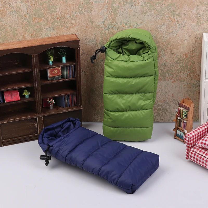 Doll Simulation Sleeping Bag Dollhouse Bedroom Furniture Toys Dollhouse Outdoor Camping Scene Decoration Accessories miniature figurines,miniature ornament,miniature house kit