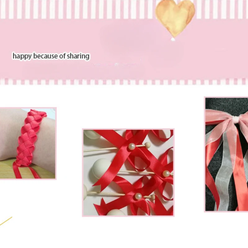 Elegant Red Silk Satin Ribbon Roll - 22 Meters for DIY Wedding and Birthday Party Decorations