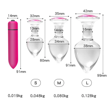 3 Sizes Transparent Glass Anal Butt Plug Masturbator Vagina Stimulate Ball Anal Plug Smooth Glass Dildo Vibrator Gay Sex Toys 6