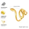 Vnox Stainless Steel Snake Rings For Women Men Animals Or Heart-shaped Elements New Design Open Ring Fashion Jewelry Female Gift 5