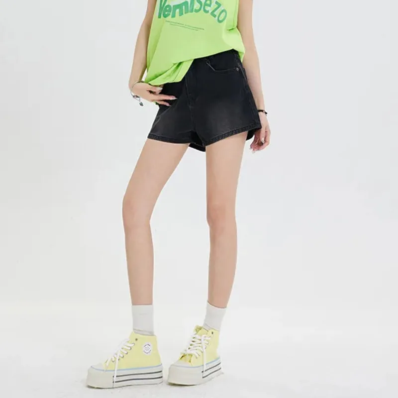 

Шорты джинсовые женские с завышенной талией, трапециевидные, широкие