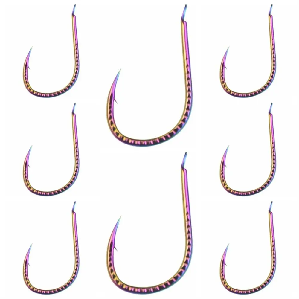 

50Pcs Long Handle Isni Fish Hook High Carbon Steel Thin Barbed Hook Strengthen Sharp Colorful Fishing Hook Freshwater