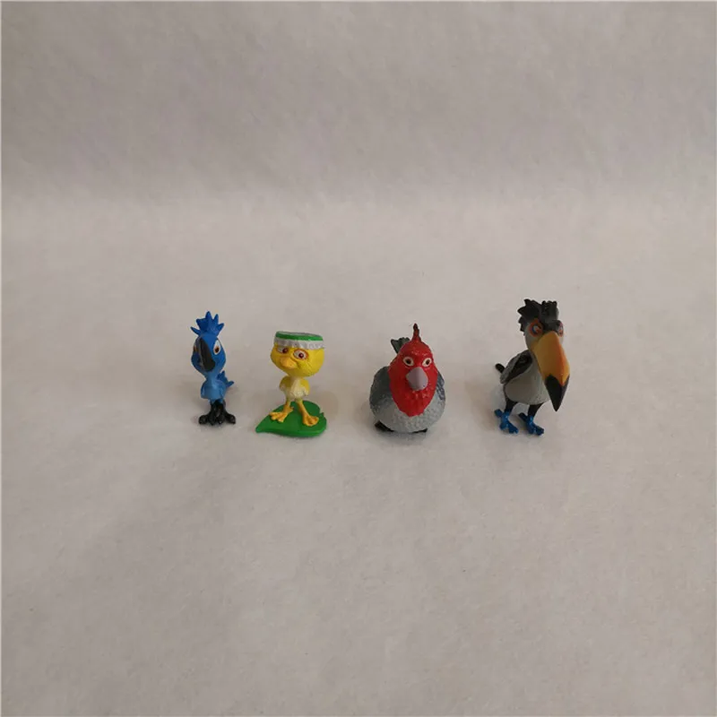 Figurines d'action en PVC pour enfants, mini Rio Adventure, perroquet, amis, oiseaux, jouet de collection de dessins animés, cadeau modèle pour garçon, lot de 12 pièces