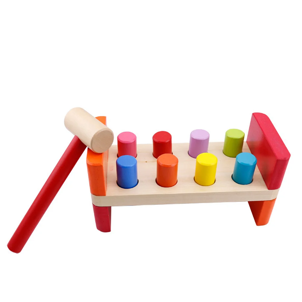 Educational Toy Wooden Hammer Pounding Bench Early Educational Childrens Childrens Toys for Toddlers Kids 2