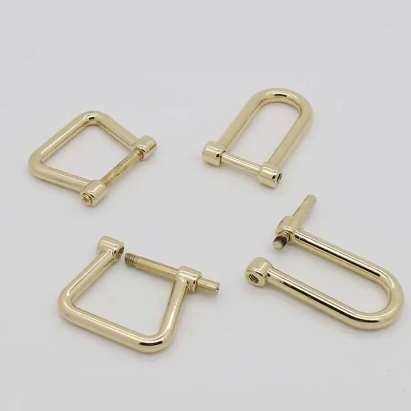 

2pcs Metal Detachable D Ring Open Screw Dee Buckle Shackle Clasp for Leather Craft Bag Purse Strap Belt Handle Shoulder Webbing