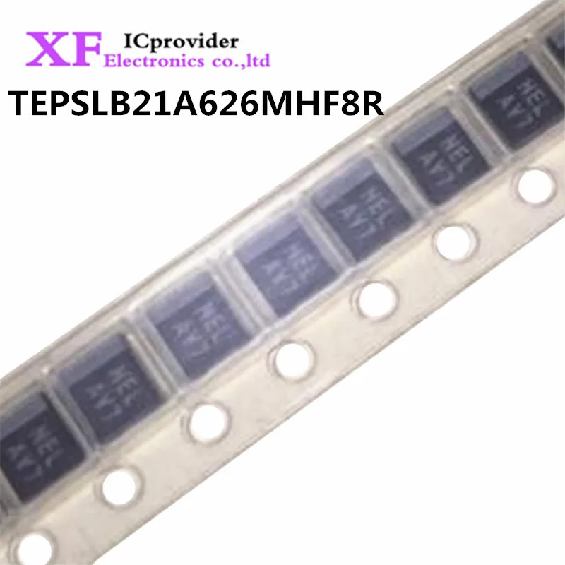 

10-100 шт., Конденсатор тантала TEPSLB21A626MHF8R NEL AV7 62UF 11V SMD