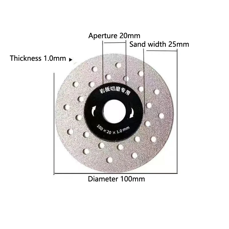 다공성 확장 암석 슬래브 커팅 디스크, 100mm 슬레이트 플랫 그라인딩 블레이드, 스톤 세라믹용 3.93 인치 커팅 블레이드, 1PC
