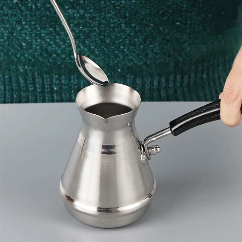 Turkish Coffee Pot Cezve Ibrik Stainless Steel Long Handle Finjan Coffee Pot Milk Butter Melting Jug 250/350/550/650/850ml